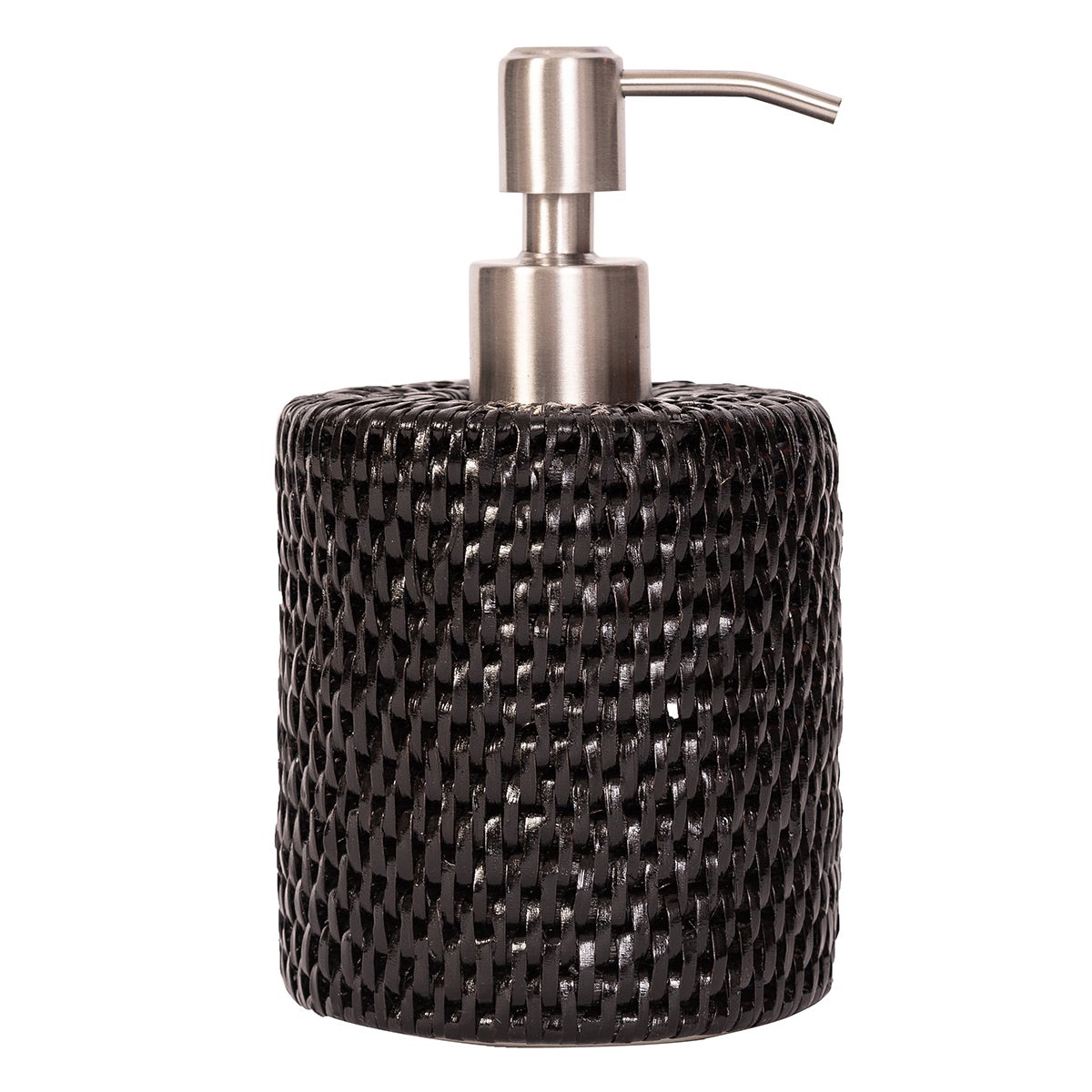 Artifacts Trading Company Rattan Soap Pump Dispenser Tudor Black